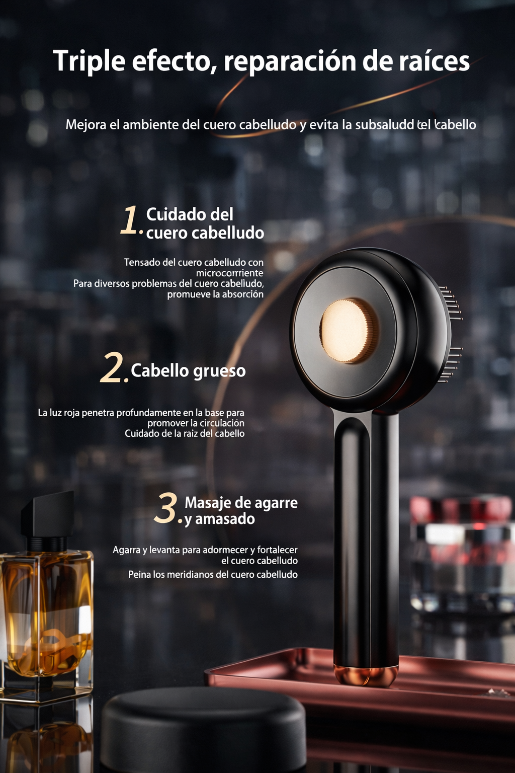 Peine de Masaje Terapéutico LED